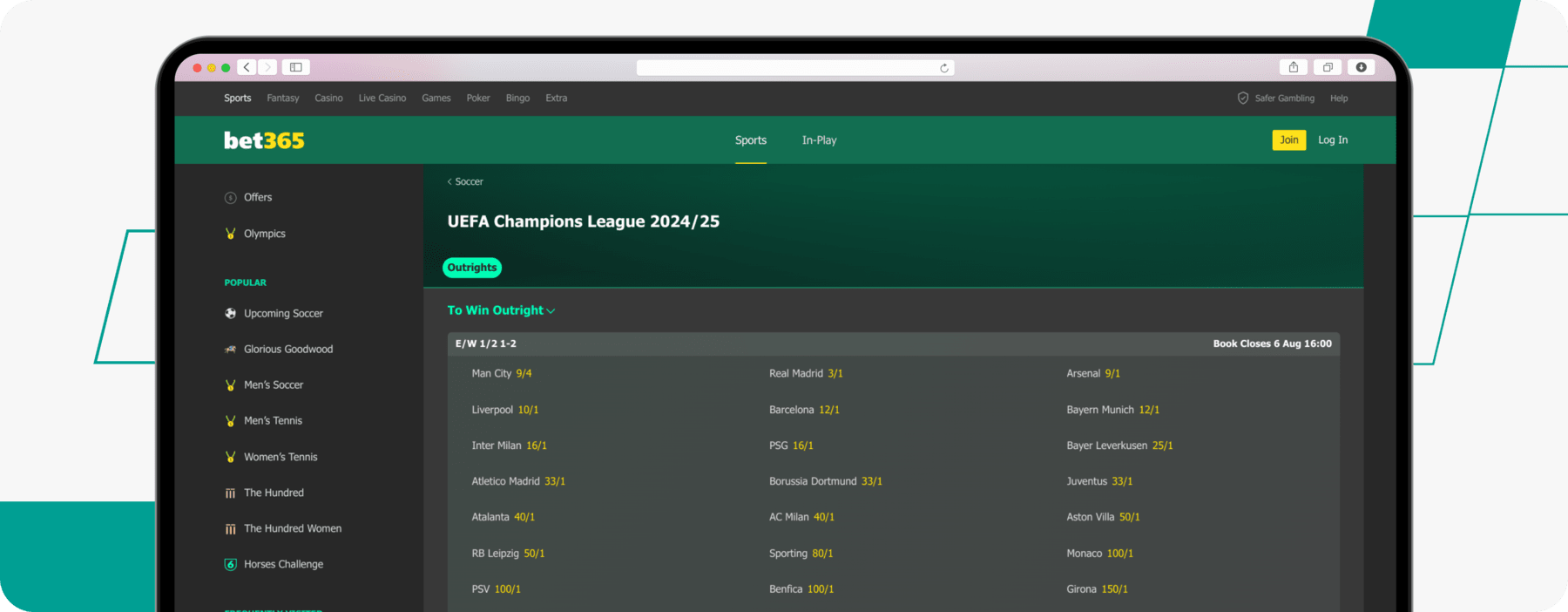 tpp bet365 homepage desktop screenshot